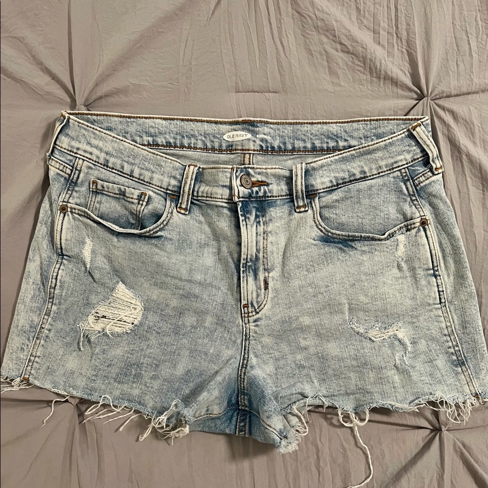 Old Navy Cut Off Jean Shorts Size 10 Boyfriend Cut 3” inseam